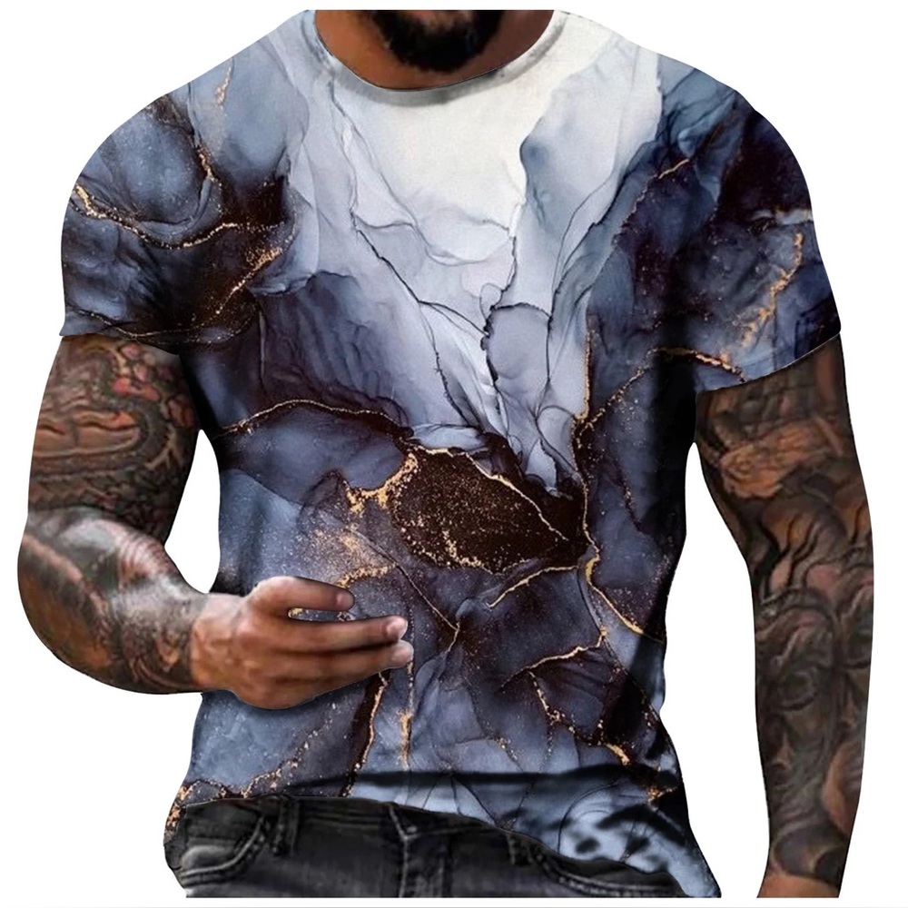 Blue Marble Abstract Short Sleeve Tee